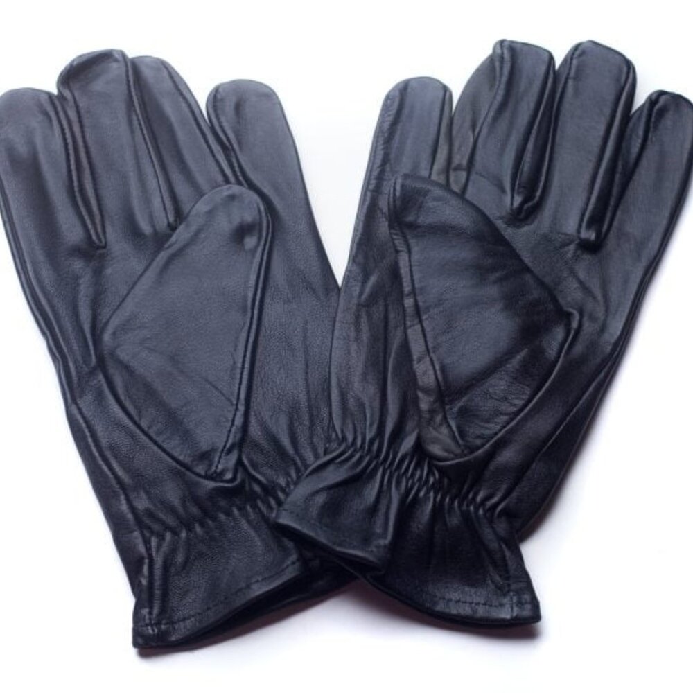Men’s Unlined Soft Lambskin Leather Black Driving Gloves